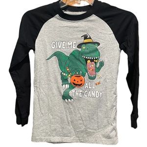 Carter’s Halloween Dinosaur Long Sleeve Shirt Size 10 Gray Black